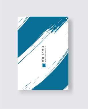 Grunge efektli soyut mürekkep fırçası afişleri. Vektör illüstrasyonu