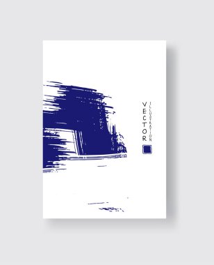 Grunge efektli soyut mürekkep fırçası afişleri. Vektör illüstrasyonu