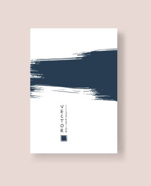 Grunge efektli soyut mürekkep fırçası afişleri. Vektör illüstrasyonu