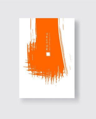 Grunge efektli soyut mürekkep fırçası afişleri. Vektör illüstrasyonu