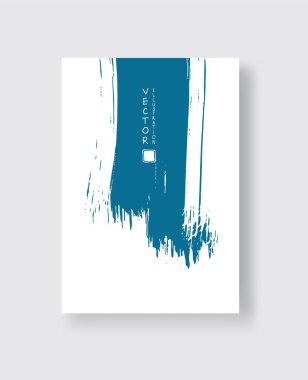 Grunge efektli soyut mürekkep fırçası afişleri. Vektör illüstrasyonu