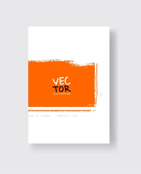 Pinceau Encre Orange Sur Fond Blanc Style Minimaliste Illustration Vectorielle — Image vectorielle