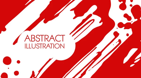 Cool Vector Heldere Poster Met Rode Abstracte Inkt Kleur Elementen — Stockvector