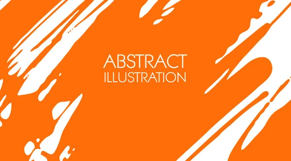 Cool Vector Heldere Poster Met Oranje Abstracte Inkt Kleur Elementen — Stockvector