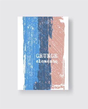 Beyaz arka planda mavi mercan grunge fırça darbesi. Minimalist stil. Grunge element lekelerinin vektör çizimi. Vektör fırçaları resimleme.