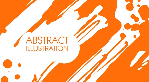 Cartel Fresco Vector Brillante Con Elementos Color Tinta Abstracta Naranja — Vector de stock