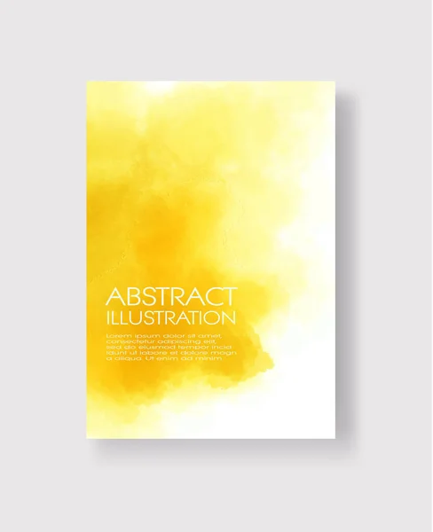 Bright Yellow Textures Abstract Hand Painted Watercolor Banner Greeting Card — Stock Vector