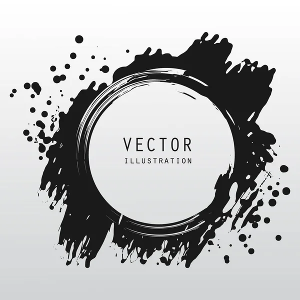 Salpicaduras Vectores Manchas Pintura Tinta Negra Diferentes Formas Gotas Aisladas — Vector de stock