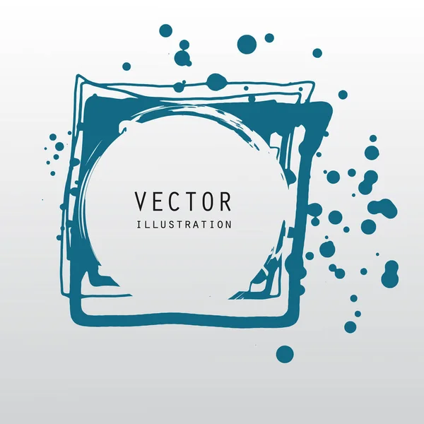 Salpicaduras Vectores Manchas Pintura Tinta Azul Diferentes Formas Gotas Aisladas — Vector de stock