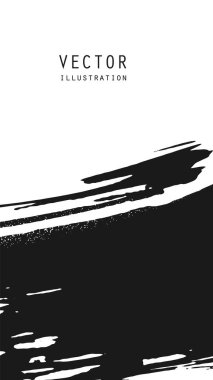 Grunge efektli soyut mürekkep fırçası afişleri. Japon tarzı. Vektör illüstrasyonu