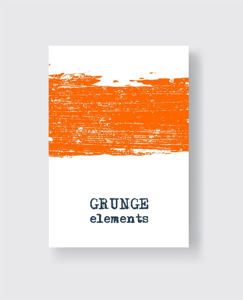 Orange Grunge Pinselstrich Auf Weißem Hintergrund Minimalistischer Stil Vektor Illustration — Stockvektor