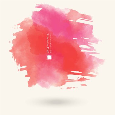 Web tasarımı için soyut kırmızı mercan suluboya elementi. Vektör illüstrasyonu.