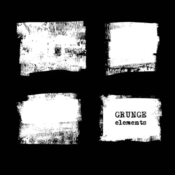 Élément Timbre Grunge Abstrait Sur Fond Noir Illustration Vectorielle — Image vectorielle