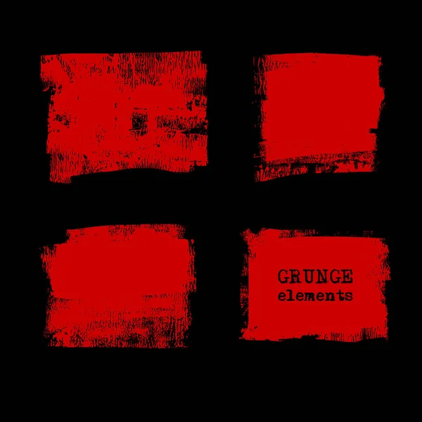 Élément Timbre Grunge Abstrait Sur Fond Noir Illustration Vectorielle — Image vectorielle