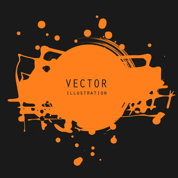 Salpicaduras Vectores Manchas Pintura Tinta Naranja Diferentes Formas Gotas Aisladas — Vector de stock