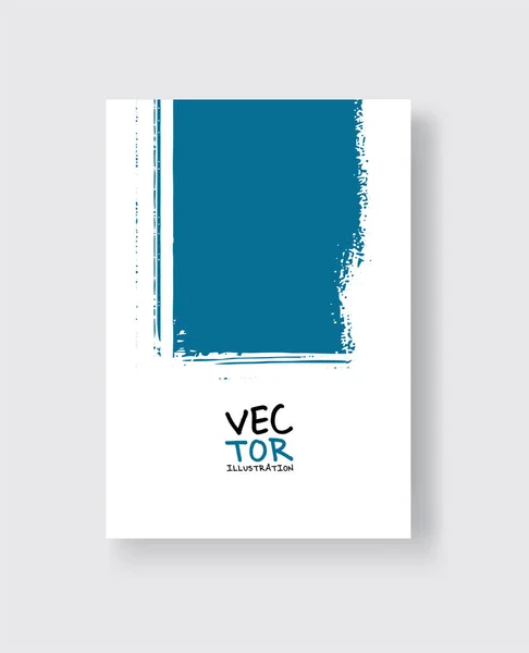 Pincel Tinta Azul Sobre Fundo Branco Estilo Minimalista Ilustração Vetorial — Vetor de Stock