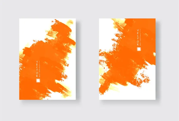 Orangefarbener Pinselstrich Auf Weißem Hintergrund Japanischer Stil Vektor Illustration Von — Stockvektor