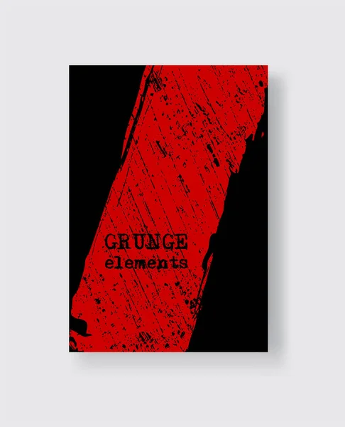 Pennellata Grunge Rosso Sfondo Nero Stile Minimalista Illustrazione Vettoriale Delle — Vettoriale Stock