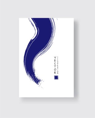 Grunge efektli soyut mürekkep fırçası afişleri. Vektör illüstrasyonu