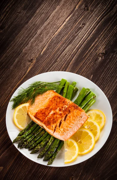 Grilled Salmon Asparagus — Stock Photo, Image