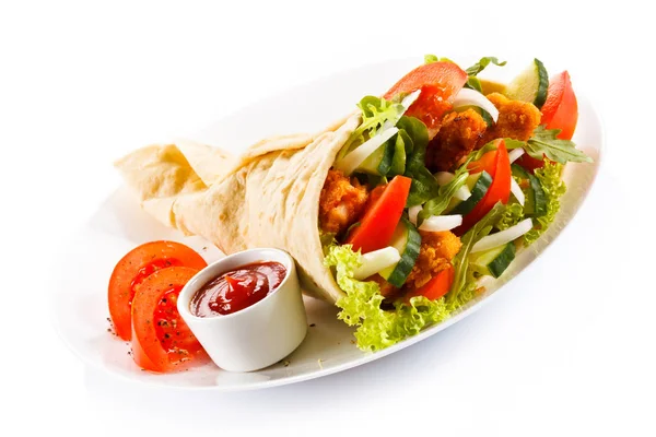 Kebab Grillat Kött Och Grönsaker — Stockfoto