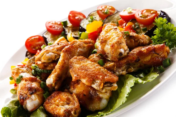 Ali Verdure Pollo Alla Griglia — Foto Stock