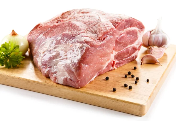 Carne Porco Crua Tábua Corte — Fotografia de Stock