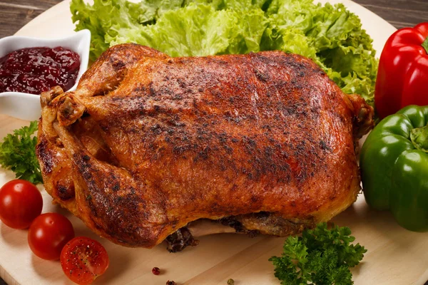 Roast Duck Cutting Board — Stock Photo, Image