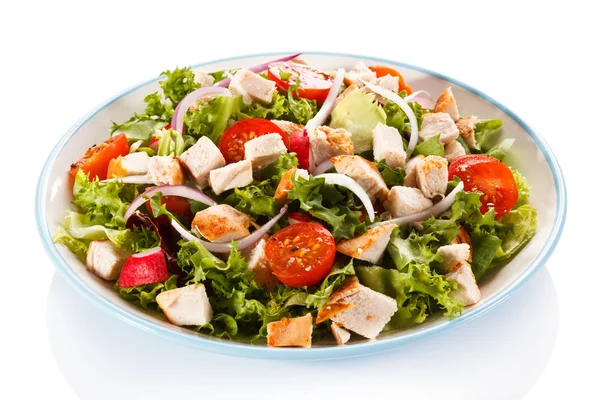 Salade Verte Avec Filet Poulet Grillé — Photo
