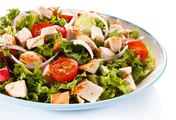 Salada Verde Com Filé Frango Grelhado — Fotografia de Stock