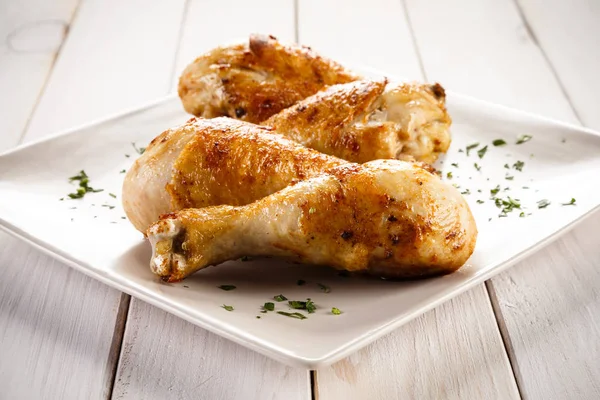 Gegrilde Kip Drumsticks Groenten — Stockfoto