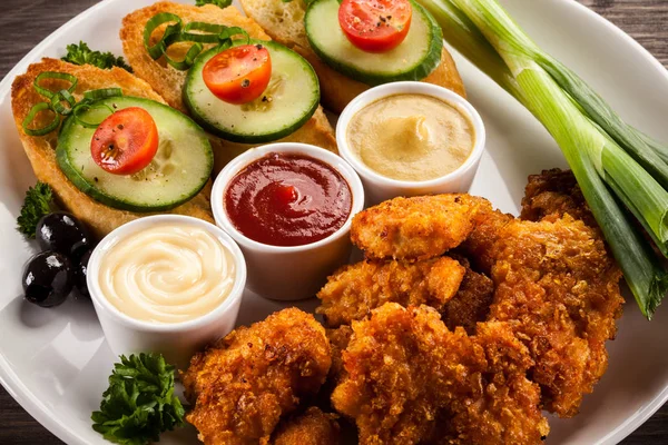 Nuggets Verduras Pollo Frito — Foto de Stock