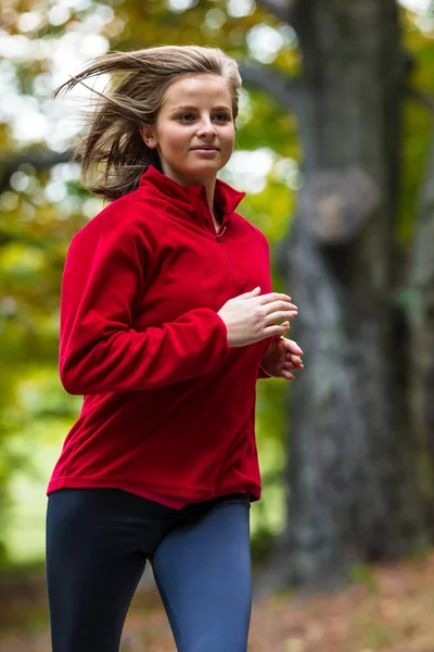 Gesunder Lebensstil Frau Läuft Park — Stockfoto