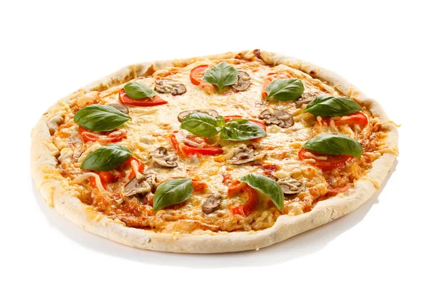 Pizza Pomidorami Grzybami — Zdjęcie stockowe