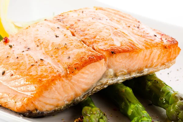 Grilled Salmon Asparagus — Stock Photo, Image