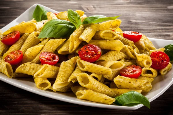 Pasta Met Pestosaus Groenten — Stockfoto