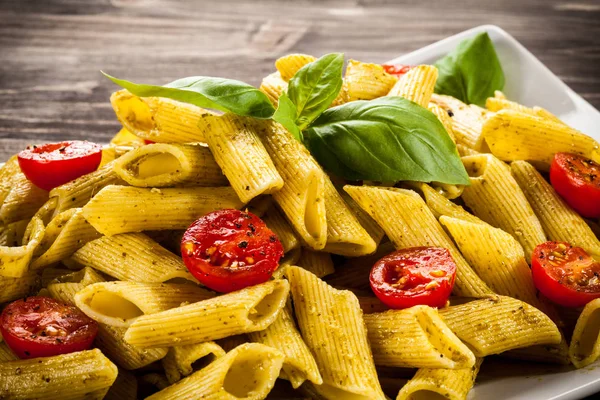 Pasta Met Pestosaus Groenten — Stockfoto