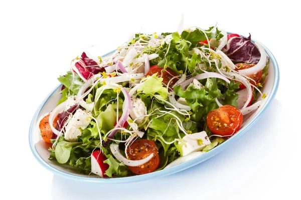 Insalata Greca Sfondo Bianco — Foto Stock