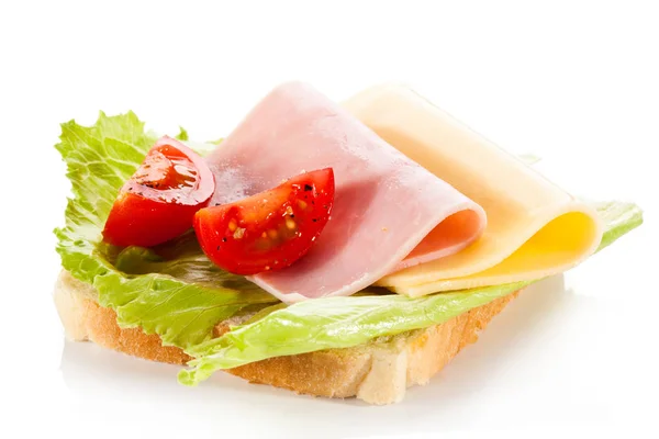 Sandwich Sobre Fondo Blanco — Foto de Stock