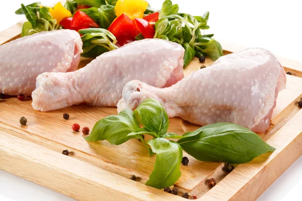 Raw Chicken Legs Cutting Board — Stock Photo, Image