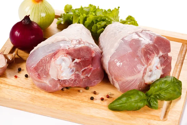 Raw Turkey Legs Cutting Board — Stock Photo, Image