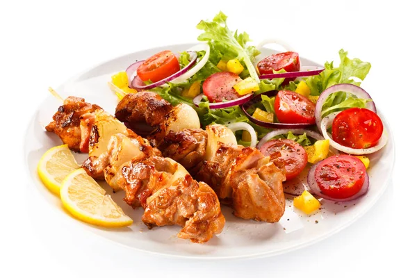 Kebabs Grilled Meat Vegetables — Stock Photo, Image