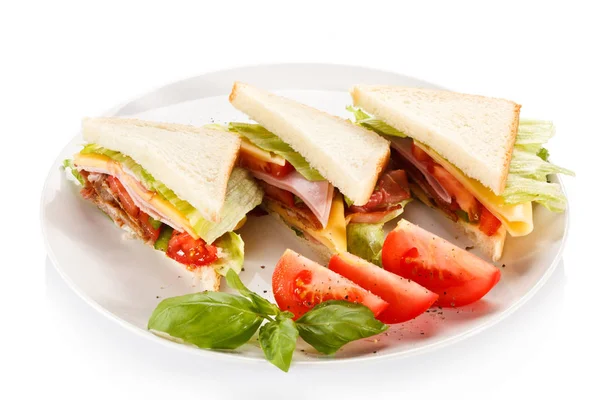 Sandwiches White Background — Stock Photo, Image