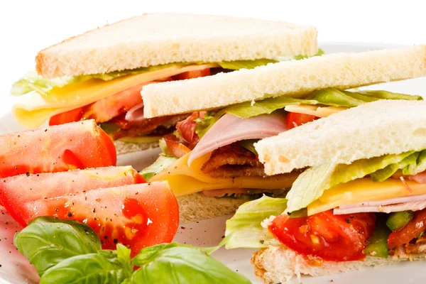 Sandwiches White Background — Stock Photo, Image