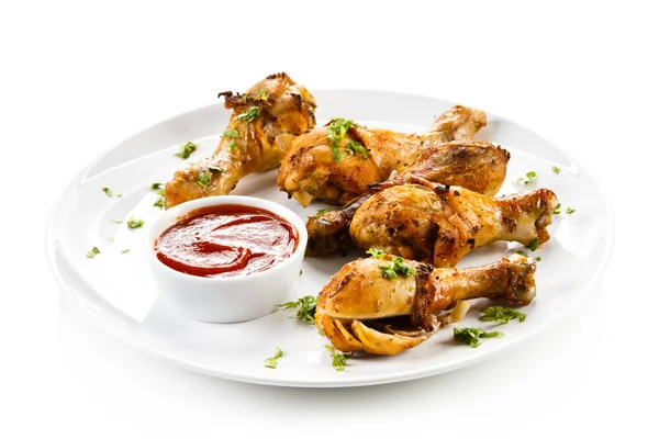 Roast Chicken Drumsticks Vegetables — Stock Photo, Image