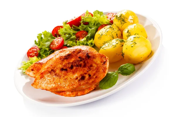 Grilled Chicken Breast Vegetables — Stock Photo, Image
