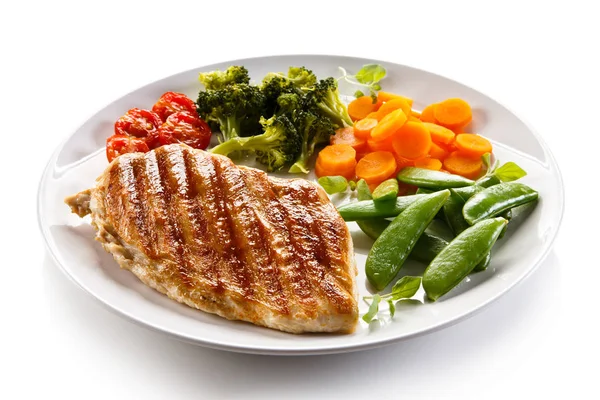 Grilled Chicken Fillets Vegetables — Stock Photo, Image