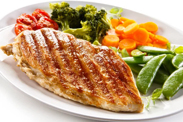 Grilled Chicken Fillets Vegetables — Stock Photo, Image