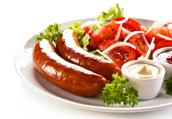 Grilled Sausages Vegetables — Stock Photo, Image