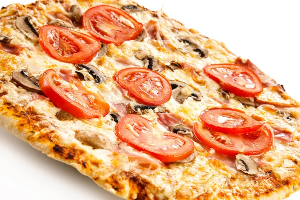 Pizza White Background — Stock Photo, Image